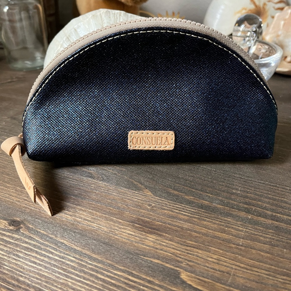 Consuela Blue Glitter Makeup Bag